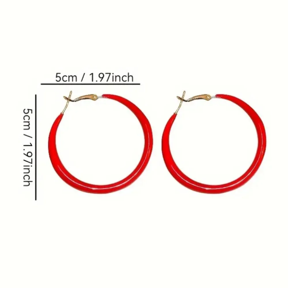 Red Hoop Earrings